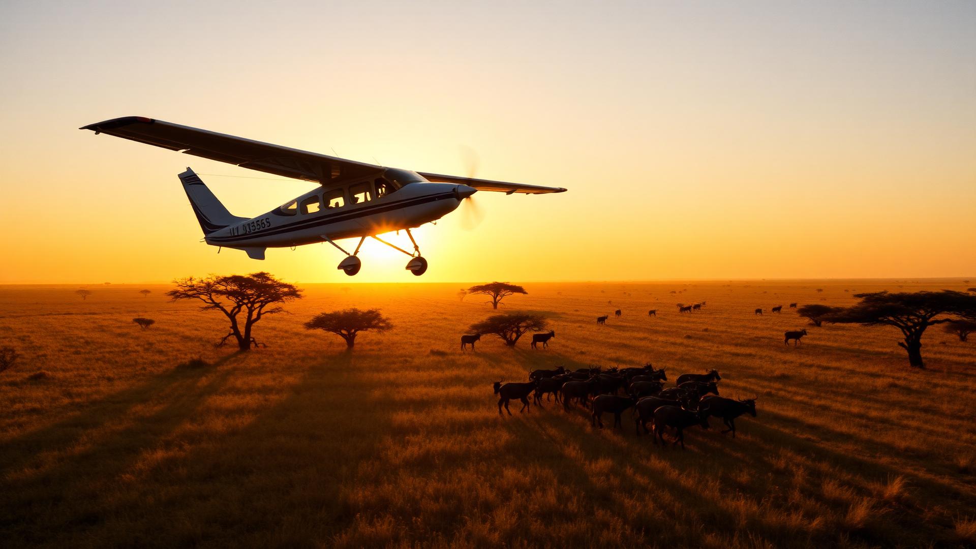 Safari charter plane over the Mara